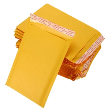 50Pcs/Set Žltá Kraft Papier Bubliny Obálka Taška Mailing Tašky Moistureproof Vysokej Kvality Samostatne Tesnenie Prepravné Tašky Drop Shipping