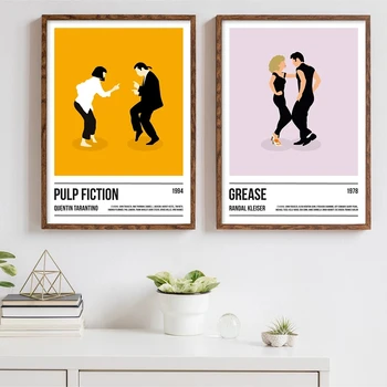 Moderná Severská Dirty Dancing Filmové Plagáty a Vytlačí Pulp Fiction Obrázky Abstraktné Minimalistický olejomaľba na Plátne Izba Dekor
