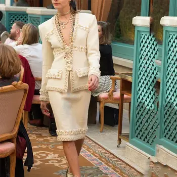 Luxusné Značky Dlhý Rukáv Blejzre Ženy Dráhy Módni Návrhári Elegantné Sako Femme Bunda Sexy V Krku 2020 Jeseň Zimný Kabát