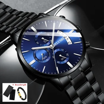 2020 BELUSHI pánske Quartz Hodinky Chronograf Šport Muži Hodinky Top Značky Luxusné Plnej Ocele Nepremokavé Hodiny Muž náramkové hodinky