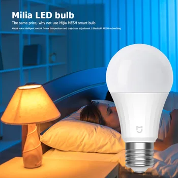XIAO Mijia E27 Žiarovka Smart LED Žiarovky Hlasové Ovládanie Bluetooth Hudby Reproduktor Časovač LED Žiarovky Osvetlenie Lampa pre Domácnosť