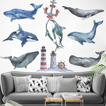 Veľryba Dolphin Zvieratá Samolepky na Stenu pre Deti izba Spálňa Eco-friendly Vinyl Kotvy Stenu Umenie DIY nástenné Maľby Domáce Dekorácie