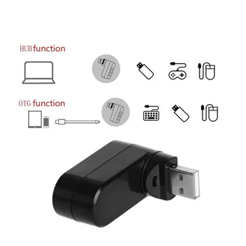 Otočná Vysokej Rýchlosti, 3 Porty ROZBOČOVAČ USB 2.0 USB Rozbočovač Adaptér Pre Notebook/Tablet PC a Periférnych zariadení