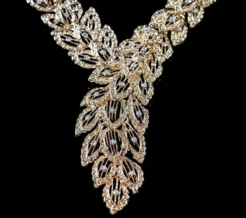 LAN PALÁC afriky šperky sady stálofarebné zlatá farba dámy krištáľové šperky náušnice, náhrdelník prsteň náramok doprava zadarmo