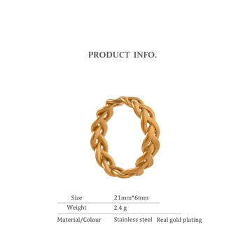 Yhpup Vyhlásenie Kolo Väzbe Duté Krúžok z Nehrdzavejúcej Ocele pre Ženy Šperky Minimalistický Metal Textúra Krúžok Módne Doplnky 2020