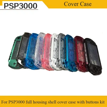 10 Farba Jasné, Transparentné Farby Pre PSP3000 PSP 3000 Shell Herné Konzoly nahradenie plný bývanie pokrytie prípad s tlačidlami auta