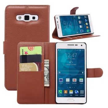 Peňaženky, Kožené puzdro Flip Pre Samsung Galaxy A7 A700 A7000 A700F A700FD Kožené zadný Kryt prípade so Stojanom Etui Coque funda>
