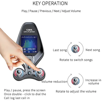 Handsfree Bluetooth 5.0 FM Jedno Tlačidlo Na zapnutie/Vypnutie EQ Režimu Auto MP3 Prehrávač Hudby QC3.0 Duálny USB Nabíjačka Zložky Prehrávač