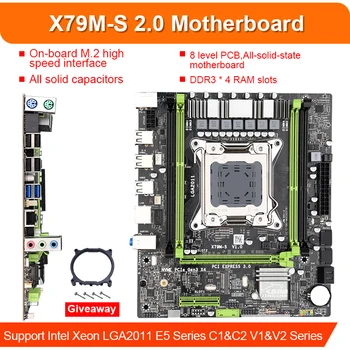 X79 m-s 2.0 chipset základnej dosky kombá E5 1620 Procesor 4pcs 4 GB 1333 = 16 GB ECC 10600 pamäte M-ATX nvme M. 2 SSD rozhranie