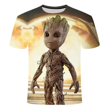Groot Treeman dievčatá oblečenie 3D deti t-shirt letné Topy baby chlapci oblečenie Letné Komiksu, Anime T Shirt darček k narodeninám
