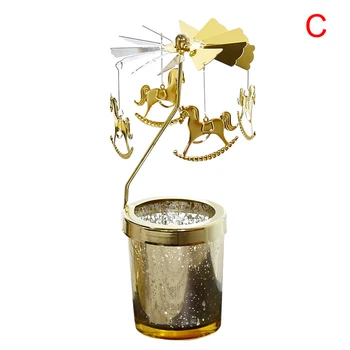 Vianočné Náladu Tepla-Powered Spinning Candleholder Kovové Rotujúce Svetlo pre Domáce Vianoce, Nový Rok TB Predaj