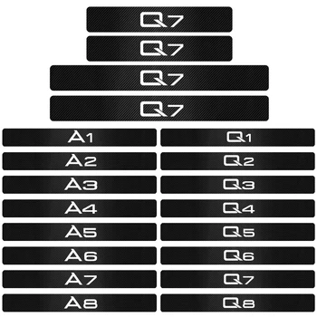 Auto styling 4pcs auto nepremokavé karbónová nálepka Ochranných pre Audi A1 A2 A3 A4 A5 A6 A7 A8 Q2 Q3 Q5 Q7 Q8 Auto Príslušenstvo