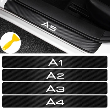 Auto styling 4pcs auto nepremokavé karbónová nálepka Ochranných pre Audi A1 A2 A3 A4 A5 A6 A7 A8 Q2 Q3 Q5 Q7 Q8 Auto Príslušenstvo