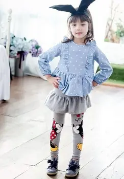 Pudcoco Nové Detská Móda Jar Jeseň Girl Deti Oblečenie Strečové Nohavice, Sukne Cartoon Mickey Minnie Legíny