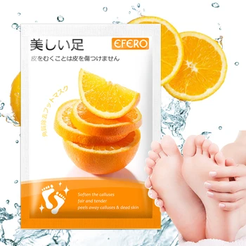 EFERO 1Pair peelingová Maska na Nohy Orange Ponožky pre Pedikúra Ponožky pre Nohy, Peeling, Maska pre Starostlivosť o Pleť Odumretých Kožných Odstránenie Stôp Záplaty