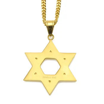 Nové Nerezové David Star Prívesok Náhrdelník Izrael Menorah Šťastný Hanukkah Šperky Mužov Megen Star Ľadový Sa Náhrdelníky 30