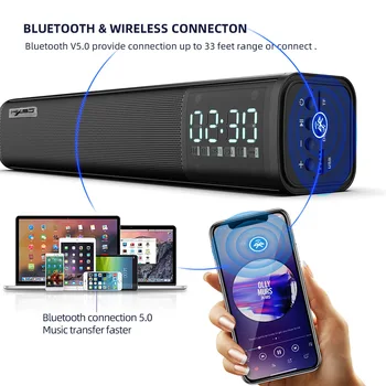 Bluetooth, TV Reproduktor Prenosný Reproduktor Super Bass Bezdrôtový Zvuk Bar HD Hands-Free volanie 2200mAh Podporu BT TF karty, USB, AUX
