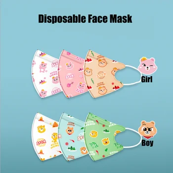 30pcs Deti pleťové Masky Jednorazové Individuálne balenie 4 Vrstvy Netkaných Proti Prachu Priedušná Gázy Maska 3D Stereo Tvár, Ústa Maska