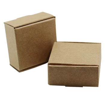 100ks/Veľa Prázdny Papier Kraft Box Balenie Malé Lepenky, Ručne vyrábané Mydlo Darčeka pre Svadobné Plavidlá, Šperky Candy Box Skladací