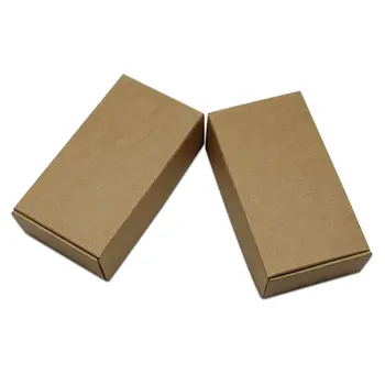 100ks/Veľa Prázdny Papier Kraft Box Balenie Malé Lepenky, Ručne vyrábané Mydlo Darčeka pre Svadobné Plavidlá, Šperky Candy Box Skladací