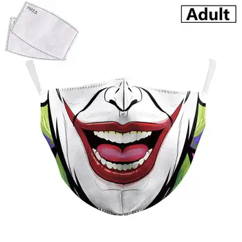 PM2.5 Tvár Masky pre Dospelých Detí Maska Grimasa Vytlačiť Opakovane Umývateľný Masque De Ochrany Mondmaskers Masque S filtrom dieťa maska