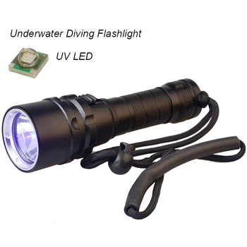 TOPCOM Profesionálne UV LED Potápačská Baterka Pevného Svetlo 3W XPE LED Ultrafialového Svetla pod vodou IP68 Potápanie Horák