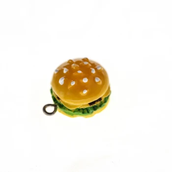 10PCS/Veľa Roztomilý DIY Živice Simulácia Potraviny Mini Charms Vajcia Hamburger Sandwich Oblátky Kruhu Plavidlá, Šperky, Takže Keychain Čaro