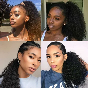 SUe NÁDHERNÉ Šnúrkou Cope, Syntetické Vlasy Hnedé Ombre Kinky Afro Kučeravé Copu Rozšírenie pre Čierne Ženy Copu Vlasy
