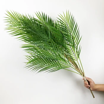 96 cm 13 Hlavy Umelá Tropická Palma Veľké Rastliny Listy Falošné Palm Leafs Plastové Monstera Lístie pre Office Dekorácie