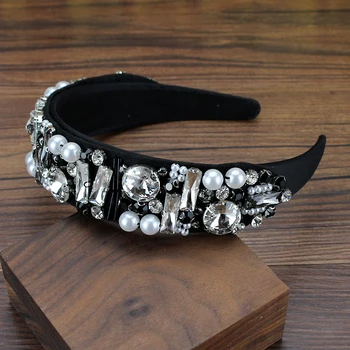 Elegantné Perly Ženám Headdress Crystal Drahokamu Barokový Hlavový Most Diamante Dizajnér Hairbands Luxusné Elegantné Vlasy, Šperky