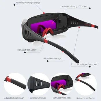 Nové-Solárne automatické stmievanie zváranie, ochranné masky zvárač okuliare zváranie spp Jednoduché a bezpečnosť prevádzky, ľahký dizajn