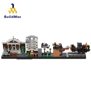 BuildMoc City Budov Stanovuje Skyline Architektúry Mestský Dom, Stavebné Bloky, Ulice Mesta Zobrazenie Nastavené Tehly Vzdelávacie Deti Hračky
