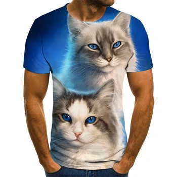 Nové Cool T-shirt Muži/Ženy 3d Tričko Vytlačiť tri vtipné mačku Krátkym Rukávom Letné Topy Tees streetwear T shirt Muž XXS-6XL