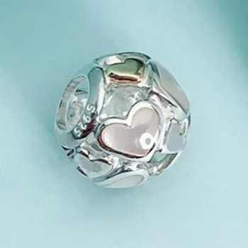 925 Sterling Silver Perličiek Vydlabaných Plné Lásky, Korálky Fit Ženy Pandora Náramok & Náhrdelník Diy Šperky