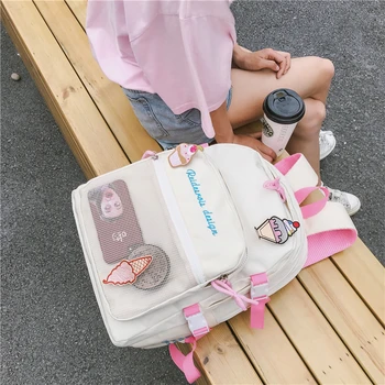 Roztomilý Ice cream Schoolbags Harajuku Módne Bežné Ulici kórejku Tašky Notebook Batoh Mochilas Plátno Batoh Cestovné Trend