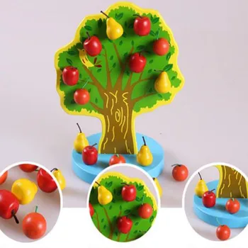 Krásne drevené Magnetické ovocie Drevené strom montessori hračky montessori chlidren darček montessori materiály Magnetické jablko hruška