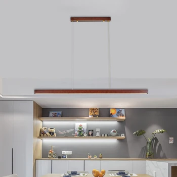 Minimalizmus LED Drevený Prívesok Svetlo Osvetlenie pre Jedáleň Umenie Home Office Kuchyňa Štúdia Závesné Svietidlá Interiérové Svietidlá
