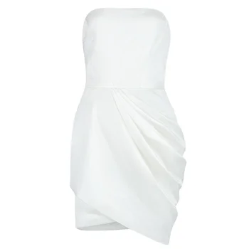Ocstrade Leta Pokrytý Bielym Bodycon Šaty 2020 Nových Prírastkov Ženy Bez Ramienok Sexy Biele Bodycon Šaty Club Večer Party Šaty