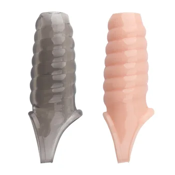 Muž Produkty na zväčšenie Penisu muža vášeň poistný Krúžok Závit Penis Rukávy plus veľkosť Sex Dospelých Produkty