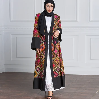 Dubaj Štýl Móda Plnej Dĺžke Kaftan Nové Arabčina Fantázie Otvorené Abaya Pre Ženy