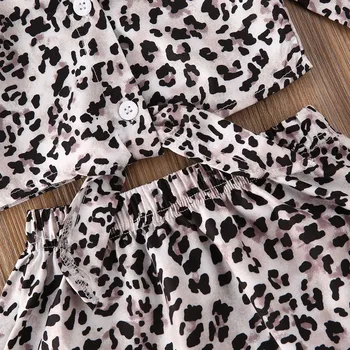 Pudcoco 2020 Jar Jeseň Deti Baby Girl Šaty s Dlhým Rukávom, Blúzky,+Morská víla Sukne Leopard Bežné 2KS obleky, Dievčenské Oblečenie Set sa