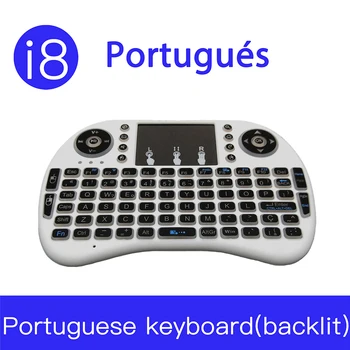 Farebný Podsvietený Mini klávesnica portugalského Jazyka Vzduchu Myš 2,4 ghz Bezdrôtová Klávesnica Pre Android Smart TV a Windows Počítača