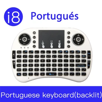Farebný Podsvietený Mini klávesnica portugalského Jazyka Vzduchu Myš 2,4 ghz Bezdrôtová Klávesnica Pre Android Smart TV a Windows Počítača