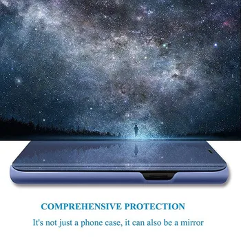 Smart Case Samsung Galaxy J8 J6 2018 J4 2018 Prípade, Zrkadlo, PU Kože Flip Cover, Pre Galaxy J2 PRO 2018 J2 Predseda Európskej Prípade