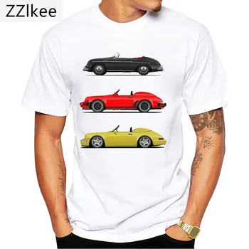 Staré Klasické 911 Auto Tlačiť T-Shirt Vintage Módy Hip Hop Mužov Krátke Vtipné Pohode Chlapec Ležérny Top Lumbálna Muž, White Tee Tričko