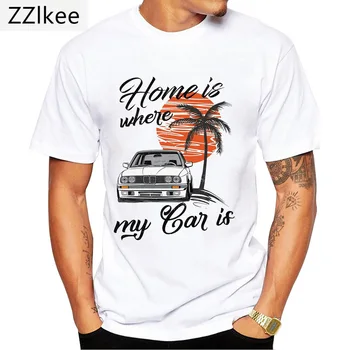 Staré Klasické 911 Auto Tlačiť T-Shirt Vintage Módy Hip Hop Mužov Krátke Vtipné Pohode Chlapec Ležérny Top Lumbálna Muž, White Tee Tričko