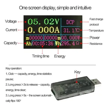 Digitálny USB Tester QC 2.0 3.0 FCP AFC DCP Rýchle Nabíjanie Detektor DC 3,7 V~30V 0-5A