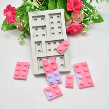 1PCS Lego Tehlové Bloky v Tvare Pravouhlého DIY Čokoláda Silikónové Formy na Ľadové Kocky Zásobník Tortu Nástroje Fondant Formy