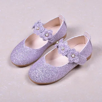 2020 Jar Nové Prom Bling Deti Sandále Pearl Princezná Dievčatá Tanečné Topánky Dievčatá Flitrami Kožené Šaty, Topánky Dovolenku D03192