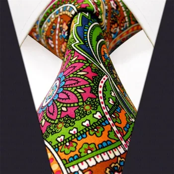 U31 Multicolor Geometrické Pánska Kravata z Hodvábu Móda Tlačené Ručne Návrhár Väzby Darček Svadobné Party